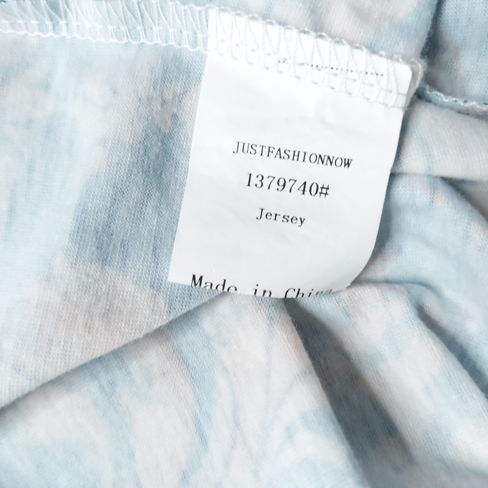Just Fashion Pullover Top M Blue Paisley Mock Button Collar Soft Cozy Pullover - Picture 5 of 13